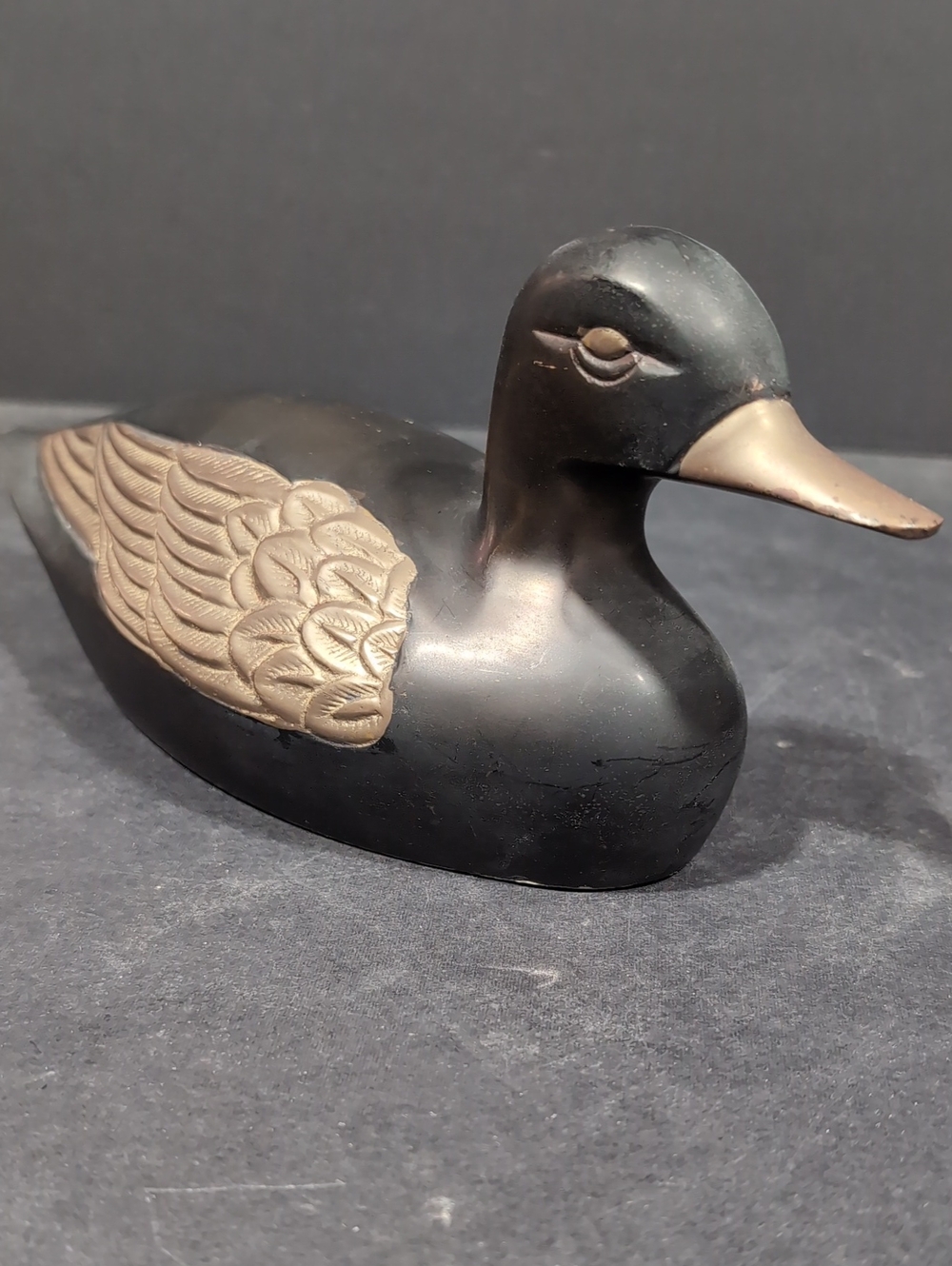 VGT, Brass Lacquered Duck Figurine .